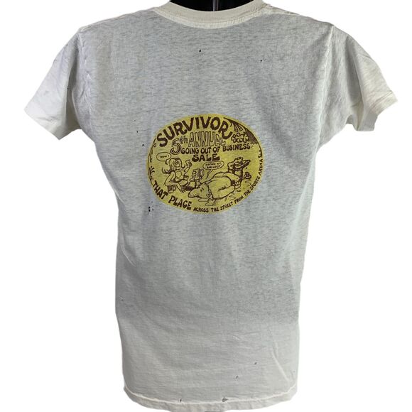 Vintage 60s 70s Distressed That Place Across Sports Arena T Shirt White S Small - Picture 3 of 16